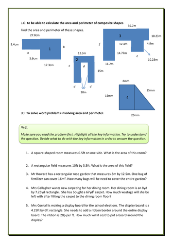 how to solve area problems