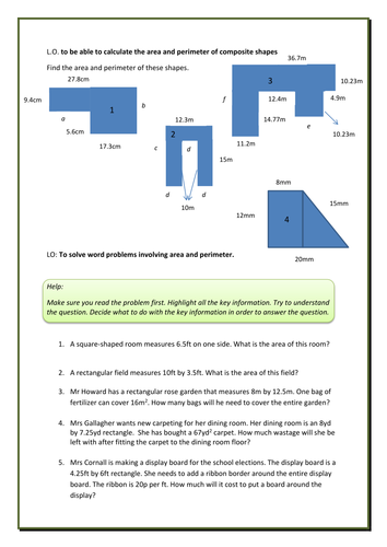 to solve word problems involving area of composite figures