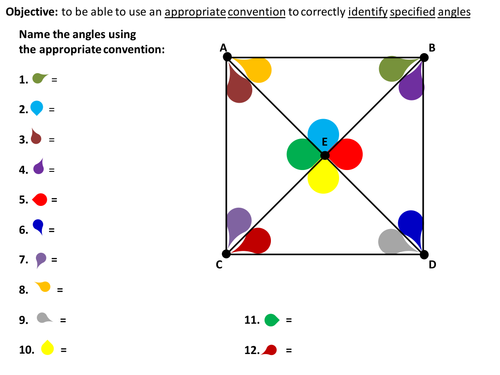 Naming angles using appropriate convention