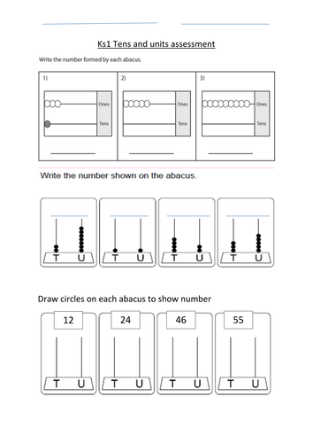 Place value with tens and units for Year 1 pupils