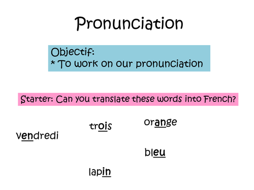 French Pronunciation Lesson