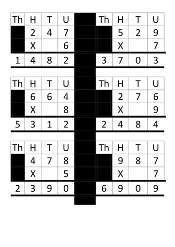 Multiplication Reasoning - Missing Numbers - (Short)