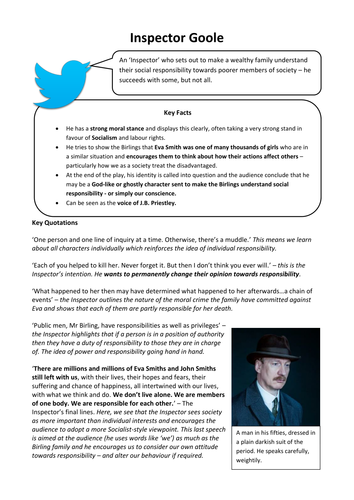 An Inspector Calls Character Revision Notes