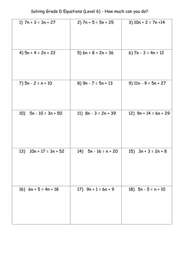 Solving equations with unknowns on both sides