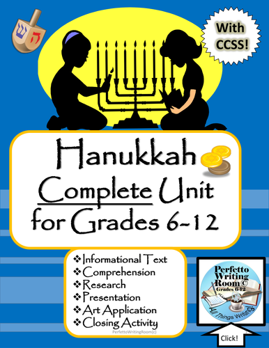 The Hanukkah Master Activity Pack with CCSs (Research, Presentation, Informational Text)  Gr. 6-12