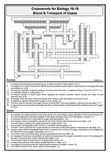 BioA_Crosswords - Set 2 (Answers Provided)