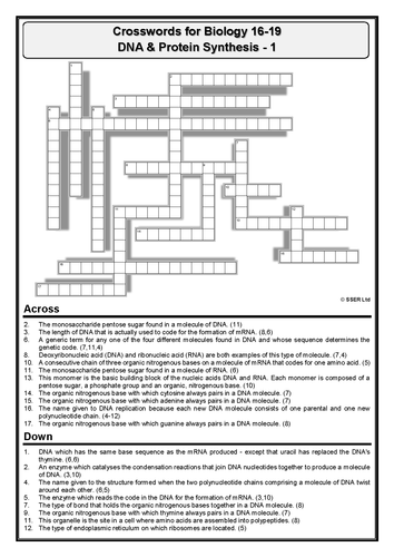 BioA_Crosswords - Set 4 (Answers Provided)
