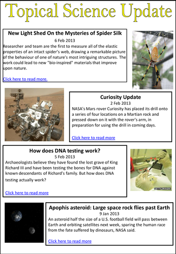Topical Science Updates