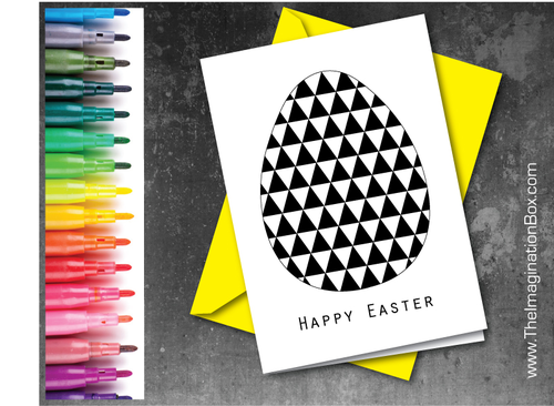 Make your own modern geometric Easter Egg card template