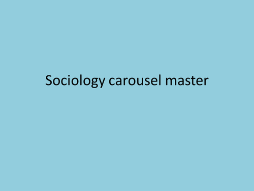 KS3 6 week course for Sociology taster 