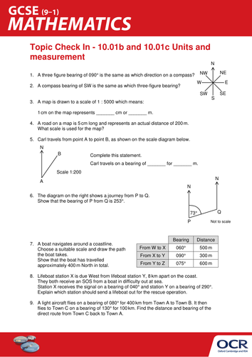 OCR Maths: Initial learning for GCSE - Check In Test 10.01b & c Units and measurement