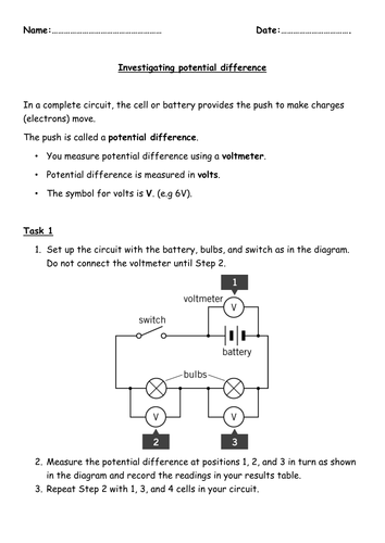 Potential difference - NEW KS3