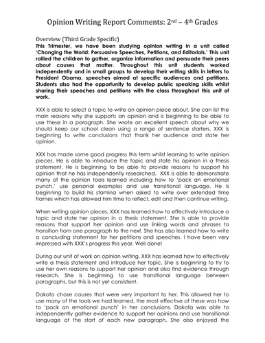 Maths report comment bank picture