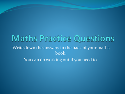 Maths questions based on the Progress in Maths 10 test