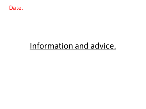 Information and Advice Lesson