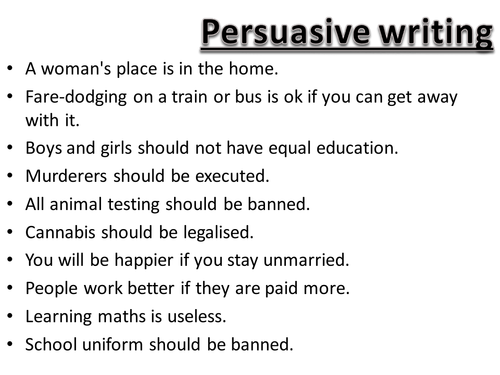 persuasive writing topics middle school