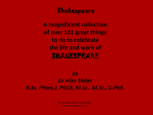 Shakespeare Over 101 Things To Do To Celebrate His Life And Work