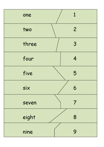 Numbers As Words Cards