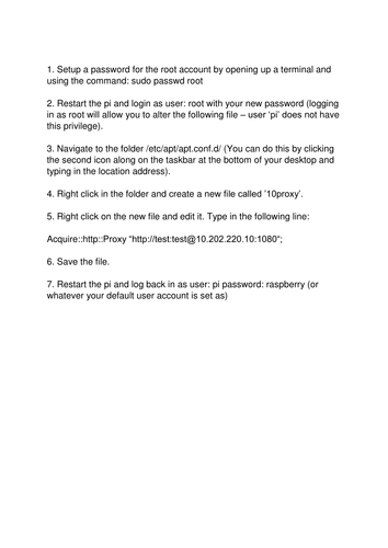 Raspberry Pi Proxy Settings Guide Midori & the Terminal