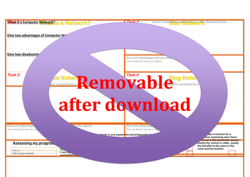 Network Lesson, Worksheet and Extension
