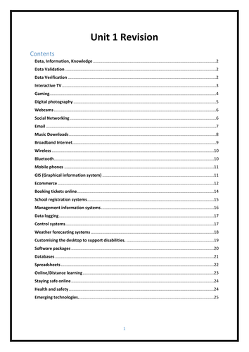 WJEC Unit 1 ICT Revision Guide