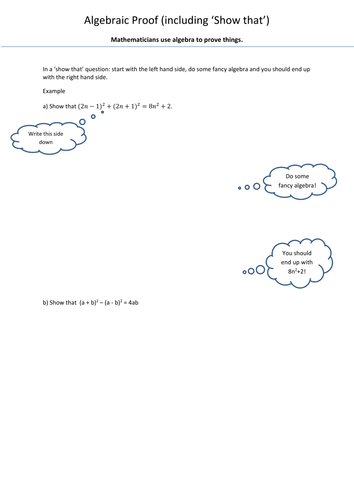 Algebraic Proof | Teaching Resources