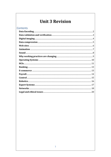 WJEC Unit 3 ICT Revision Guide