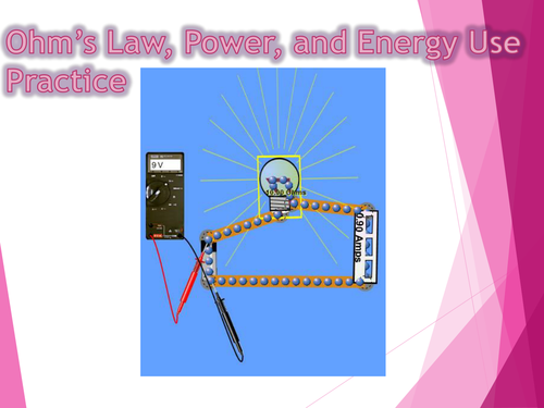 Ohm's Law, Electric Power, and Energy Practice Worksheet and PowerPoint