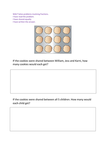 problem solving with fractions tes