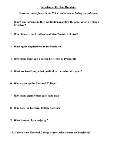 Presidential Election Assignment