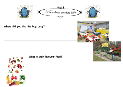 EYFS Bog Baby Literacy and Continuous Provision Lesson Plan and Resources - Writing templates 