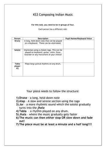 KS3 Music Unit - The Music of India Full Unit - SOW - PPT series - Assessment