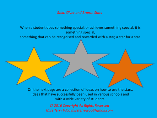 Gold, Silver and Bronze Stars Resource Pack and Great Ideas on How to Use Them