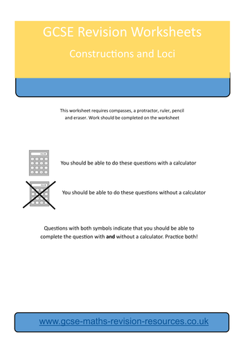 Constructions And Loci Revision Worksheet Teaching Resources