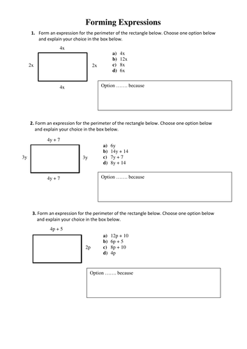 Forming Expressions & Solving Equations Complete Lesson 