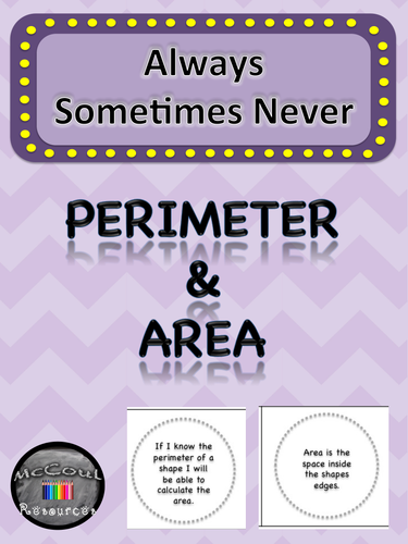 Perimeter and Area Thinking Activities
