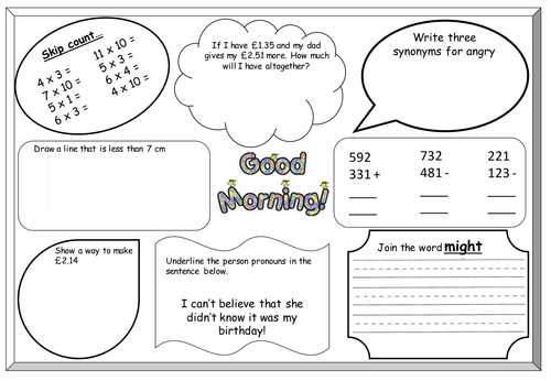 Y2 SATS revision sheets (english, maths and grammar objectives) week 3