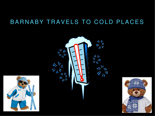 Barnaby Bear travels to cold places