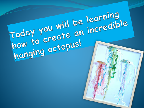 Transition day -  make a hanging octopus using ribbons, googly eyes and a foil tin case KS1 / KS2