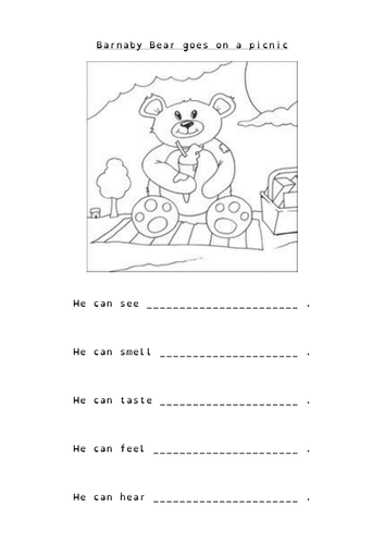 Barnaby Bear goes for a picnic writing frame | Teaching Resources