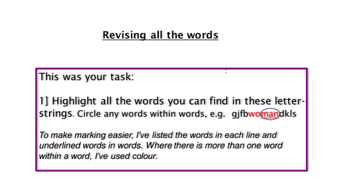 Spelling: the DfE's list of 100 words for y3/4 made easier for dyslexic learners; 5 self mark tests 