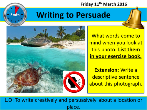 Writing to Persuade Travel Review - AFFOREST Techniques and Senses (KS3 and KS4)