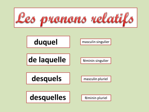 Relative pronouns - Les pronoms relatifs (2)