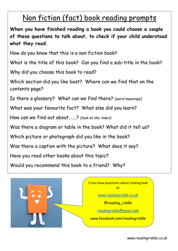 Non fiction fact book questions for parents 