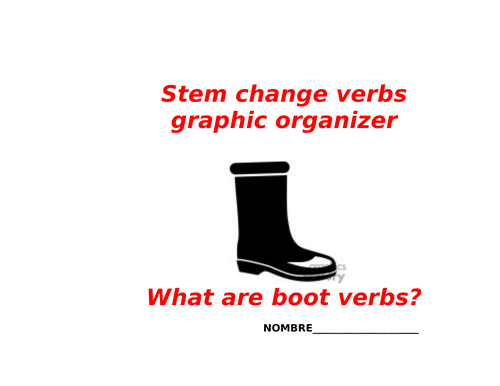 Stem change verbs organizer with practice