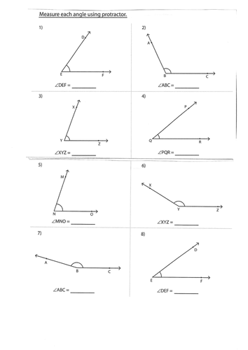 Printables Measuring Angles With A Protractor Worksheet measuring angles using a protractor worksheet bloggakuten davezan