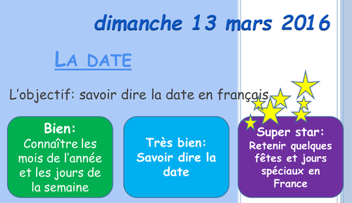 Months, days and date