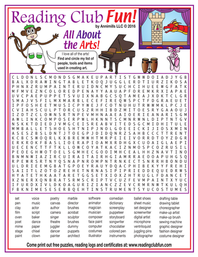 Creating Art (Art-Related Vocabulary) Word Search Puzzle