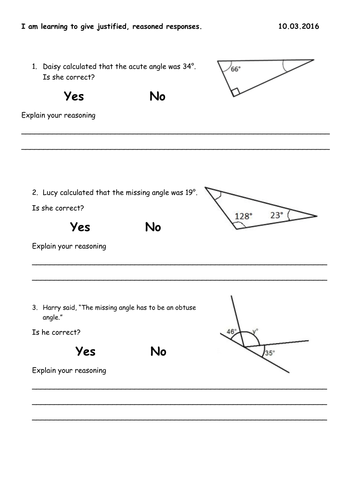 Reasoning with Angles 