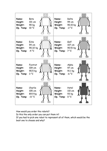 Sorting Robots - Averages Starter